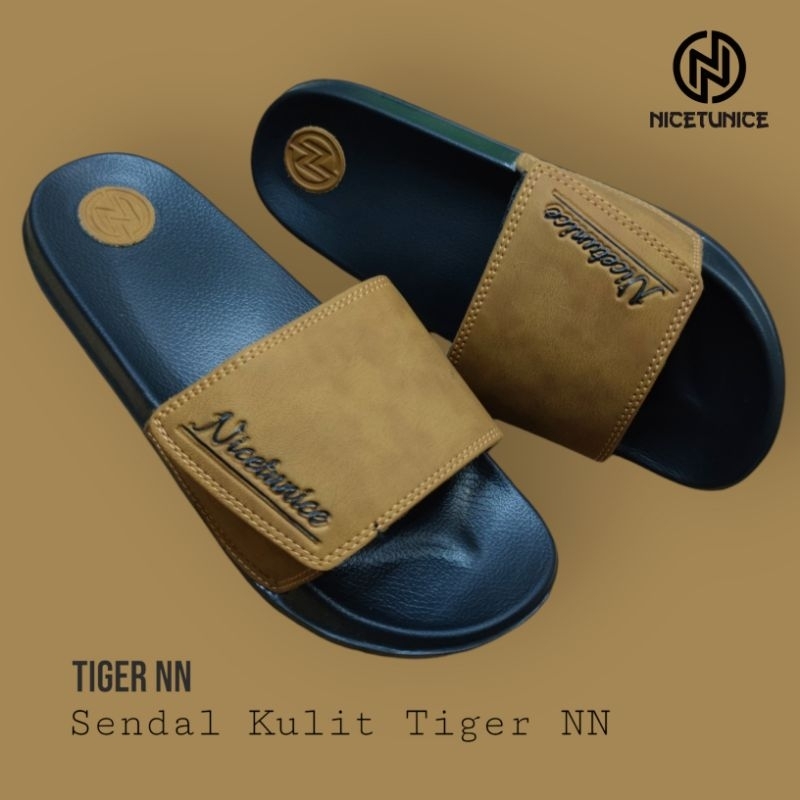 Sendal Kulit Tiger NN Cewek Cowok Anti Slip Slop Kekinian