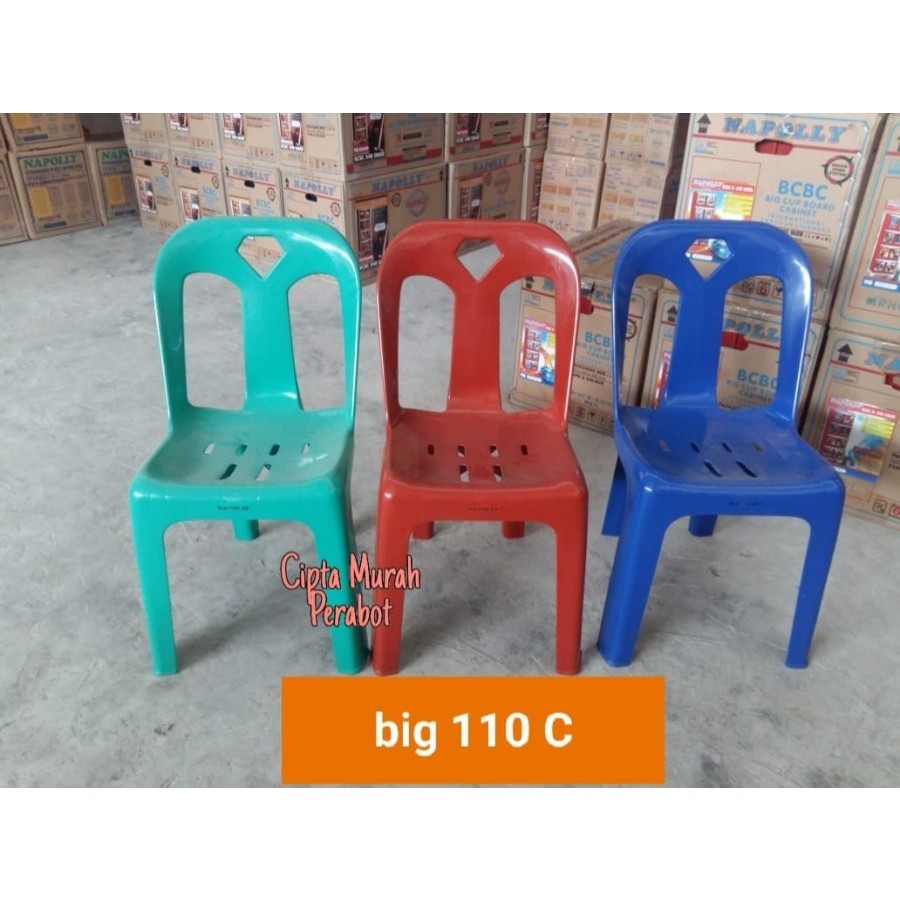 Kursi Makan Plastik Napolly Type Big 110 C Bangku cafe petak sandaran BATAM