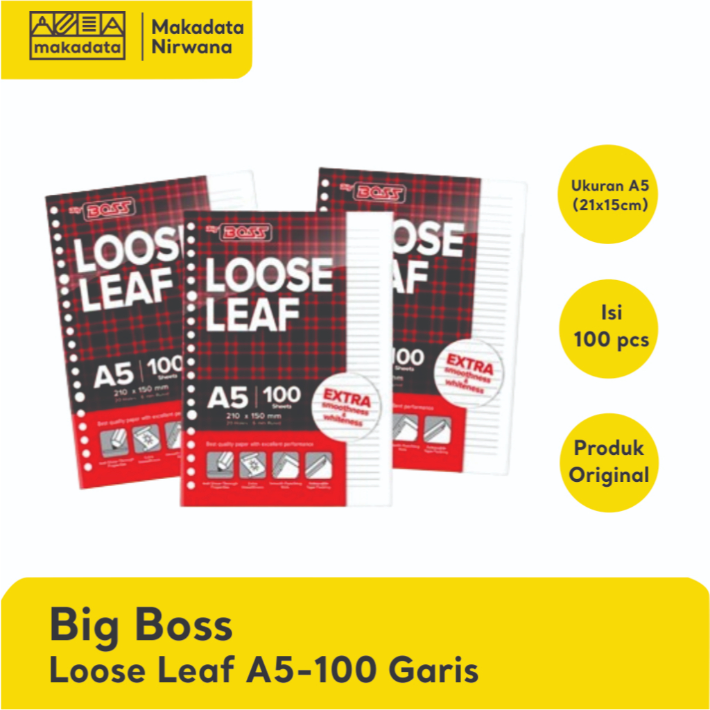 

BIG BOSS LOOSE LEAF/KERTAS BINDER A5-100 GARIS