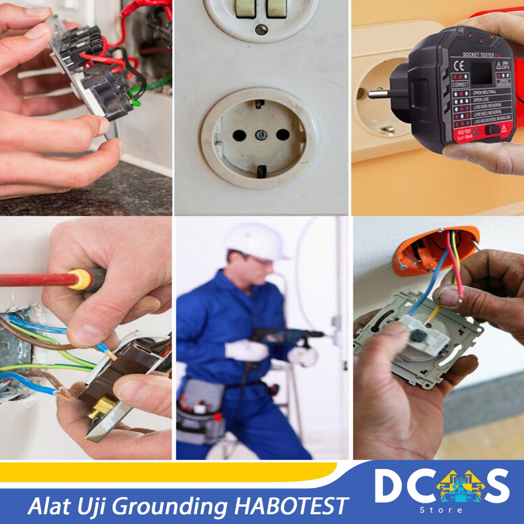 Alat Uji Grounding HABOTEST Stop Kontak Voltage Tester HT106D / HT107D