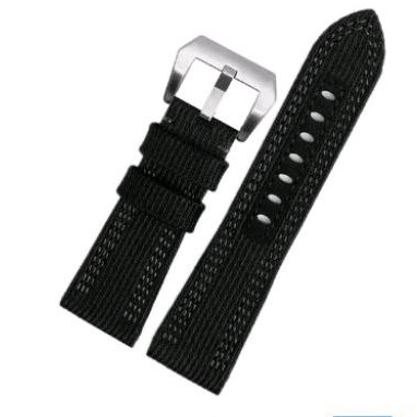Tali strap jam tangan LUMINOR Panerai 24mm 26mm Canvas nylon kanvas leather pria watch black