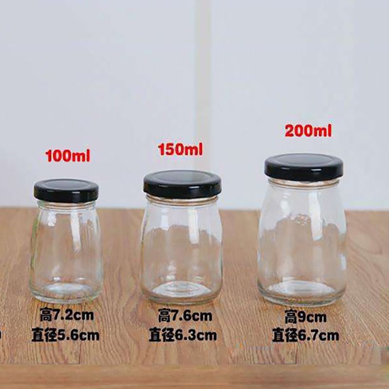H 676 Botol Jar Kaca 100ml 150ml 200ml Dengan Tutup Hitam Toples Kecil Dore Bottle Jar Beling Botol 