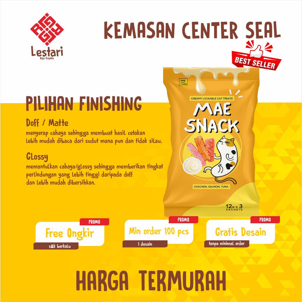 

(TERMURAH) CENTER SEAL CETAK KEMASAN FULL PRINTING 16x25