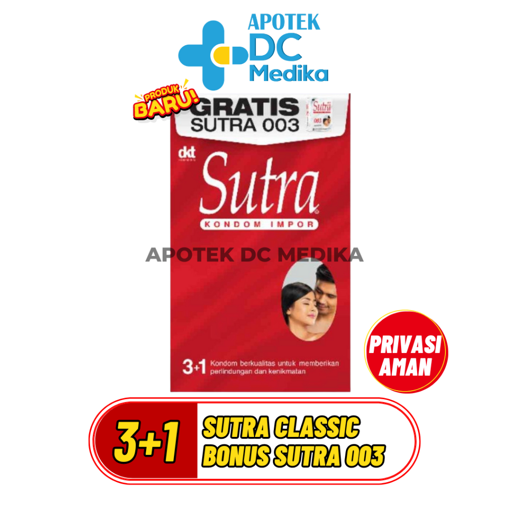 Sutra Merah /isi 3 / Classic / Kontrasepsi Pria / Kondom Sutra / pcs
