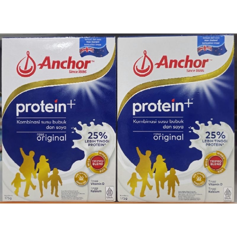 

Anchor Protein+ Rasa Original 175g Box - Kombinasi Susu Bubuk Dan Soya