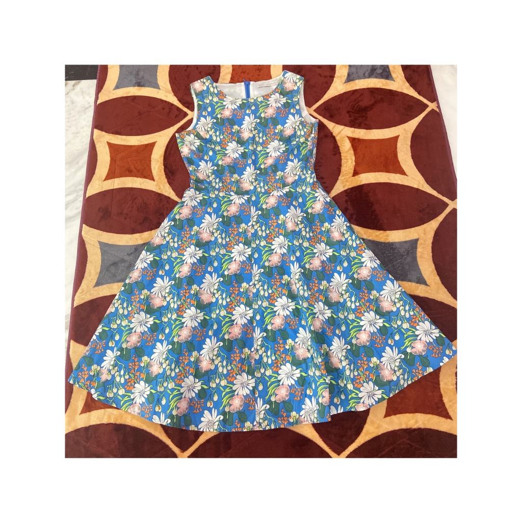 Preloved Dress Flower Biru - Original Brand Minimal