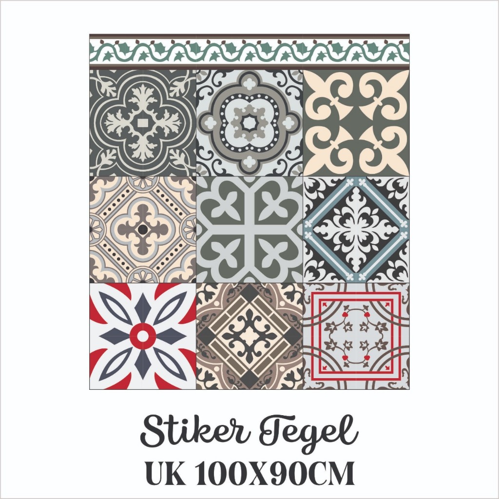 ST - Stiker Tegel / Sticker Lantai / Keramik Motif Elegent 60x90cm