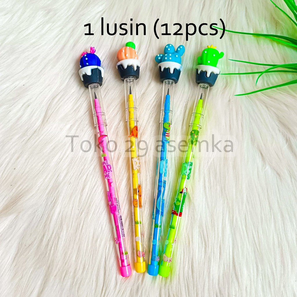 

12PCS SELUSIN PENSIL KAKTUS PENSIL SUSUN CACTUS PS-1201 PENSIL PELURU KAKTUS IMUT PENSIL SUSUN KAKTUS LUCU