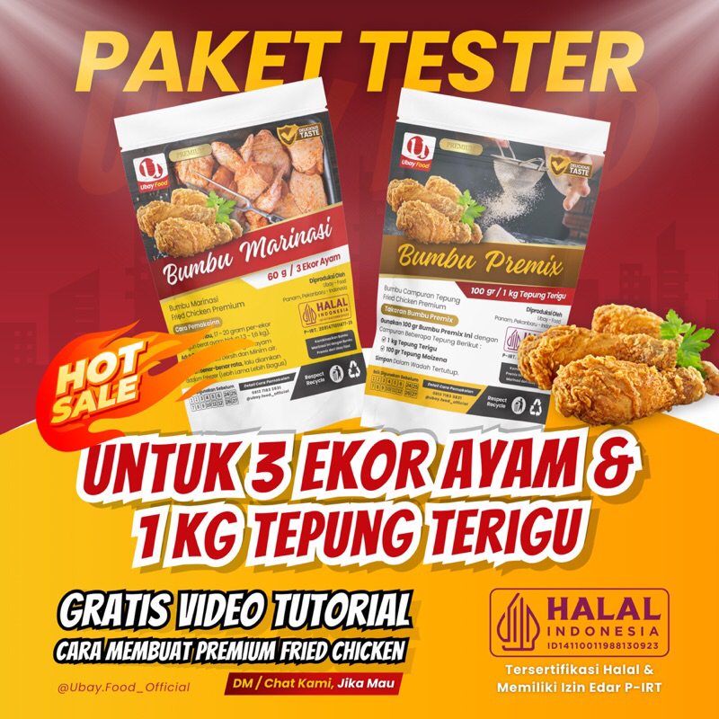 

Paket Tester Bumbu Marinasi & Premix Biang Fried Chicken Kemasan Ekonomis (Gratis Video Cara Membuat Fried Chicken Jika Mau)