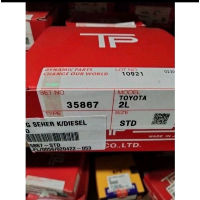 RING SEHER TOYOTA KIJANG DIESEL 2L TP JAPAN