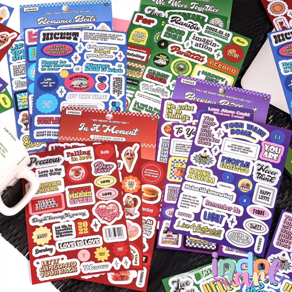 

(IAS) SB3 - Sticker Infeel Me Deco Quotes Sticker Pack Food Ice Cream 3 Lembar