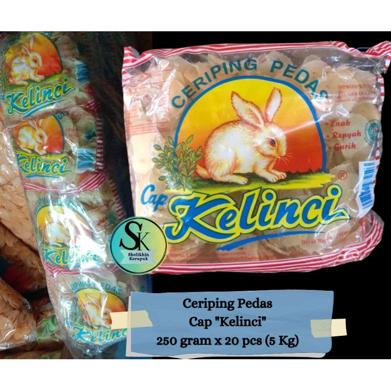 

Ceriping Pedas Cap Kelinci 5 Kg (250 gram x 20 Pcs) Cap Kelinci / Ceriping Pedas Manis Gurih / Ceriping Pedas Cap Kelinci / Kerupuk Singkong Pedas Mentah / Kerupuk Singkong Pedas Gurih / Snack Singkong Pedas / Krupuk Singkong pedas manis enak