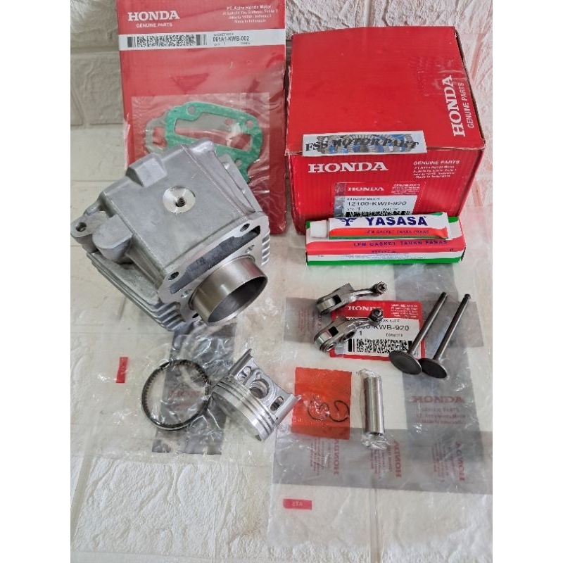 Blok Seher Komplit + Platuk + Klep Set Honda Motor Revo Absolute Blade Lama 110 Blade Repsol KWB
