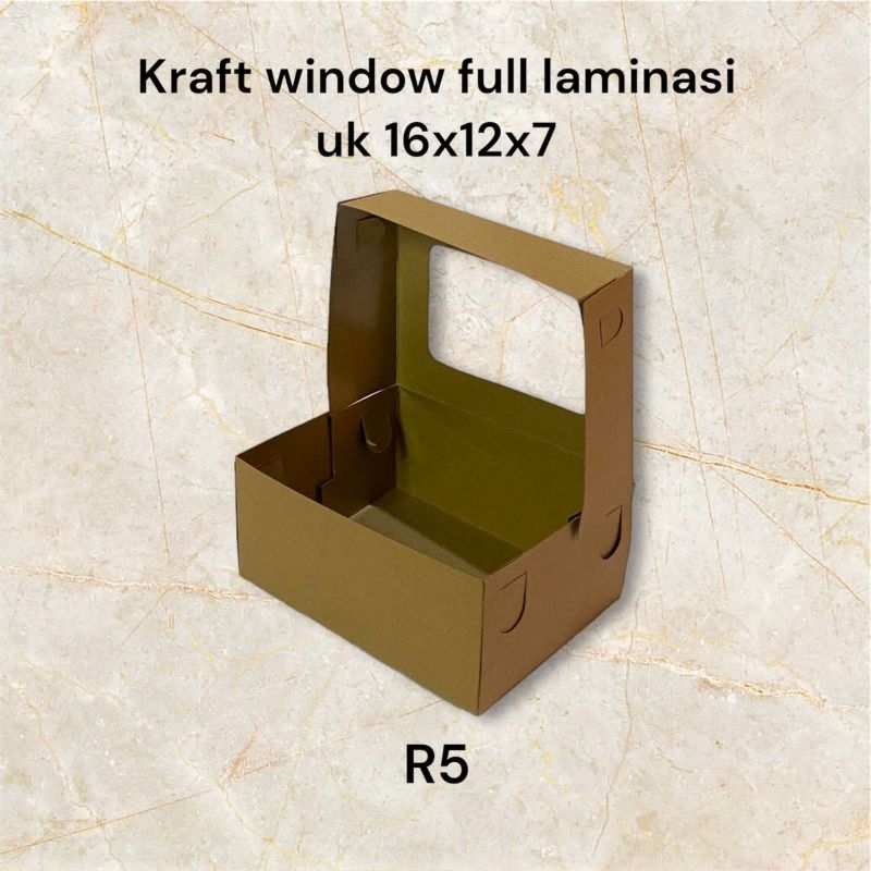 

Box Kraft Window full laminasi R5 uk 16x12x7 (isi 100pcs)