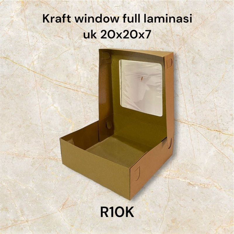 

Box Kraft Window full laminasi R10K uk 20x20x7 (isi 100pcs)