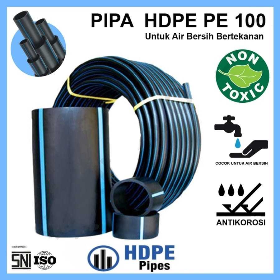 Pipa HDPE Selang HDPE 1" PN 8  Hitam Trilliun Prime
