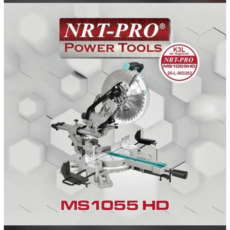 Mesin Gergaji Potong Aluminium Sliding + Laser Mitter Miter Saw Nrt-pro NRT PRO Ms 1055Hd 1055 HD 10