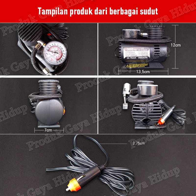 Grosir Air Compressor/Mini Compressor 12V Electric Pump 300Psi Pompa Ban Mobil Elektrik/Pompa Ban