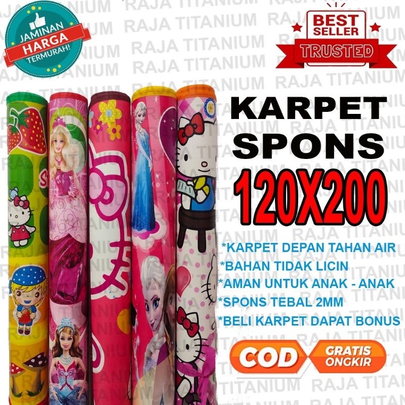 KARPET TIKAR SPON EVA PLASTIK 120X200 TIKAR LANTAI MOTIF KARTUN