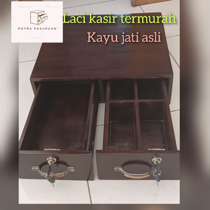 laci uang laci kasir kayu jati termurah