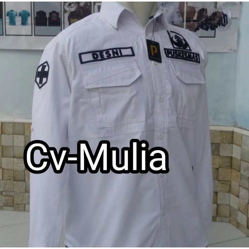 KEMEJA TACTICAL M-TAC PUSKESMAS FUL BORDIR TIMBUL KEMEJA TACTICAL M-TAC CUSTOM BORDIR