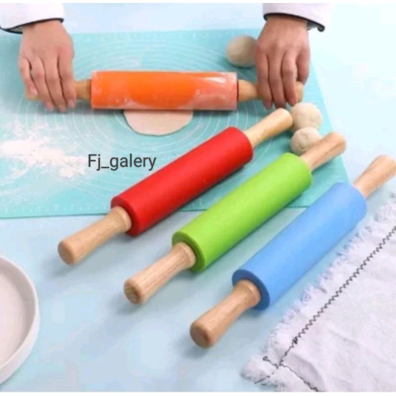 Gilesan silikon,gilesan plastik,Rolling pin 23cm..gilesan kue/gilesan adonan