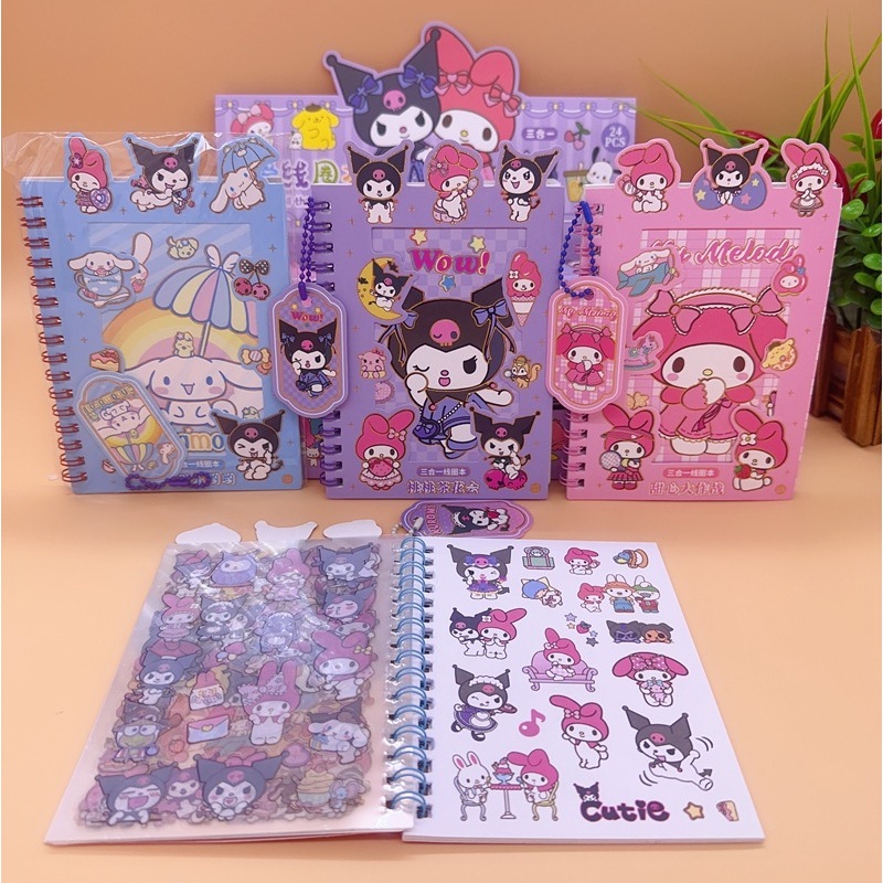 

BUKU STIKER SANRIO | BUKU STIKER LOTSO | BINDER BOOK STIKER SANRIO LOTSO | BINDER DIARY | KUROMI | CINAMORROL | MELODY | LOTSO vincess
