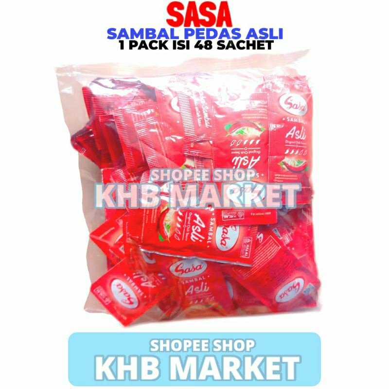 

Saus Sambal Cabe Sasa Polos 1 Pack Isi 48 Sachet 8gr