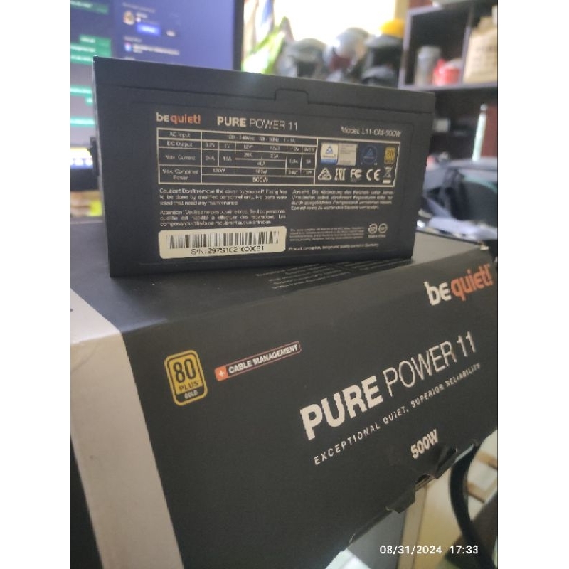 PSU Bequiet 500W 80+ Gold Semi Modular Garansi