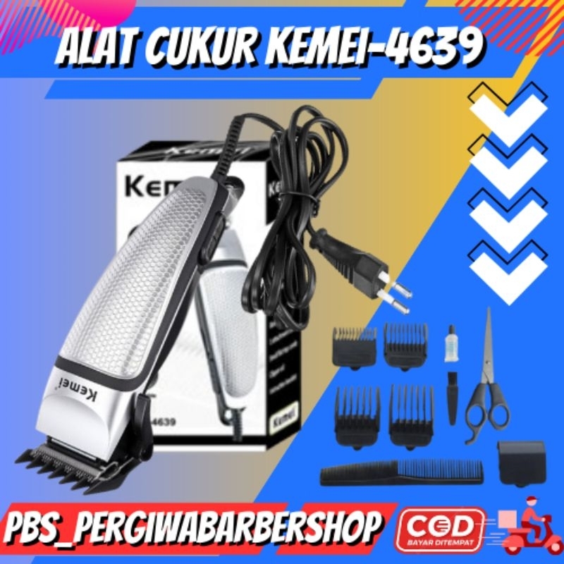 Kemei KM-4639 Mesin Cukur Rambut Listrik Kabel Original Alat Pencukur Jenggot Kumis Murah