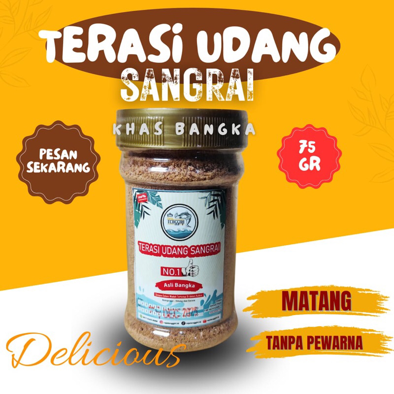 

Terasi Udang Matang Sangrai 1 botol Kemasan @75gr Khas Bangka