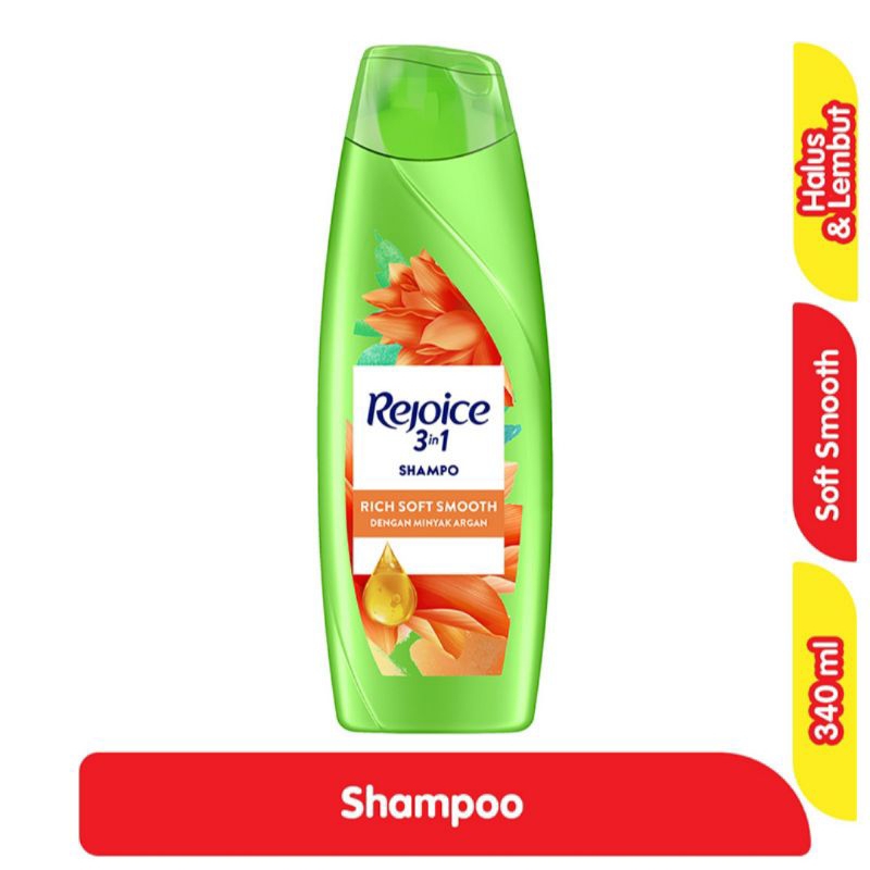 Rejoice Sampo Rich Halus Lembut Botol 340 ml