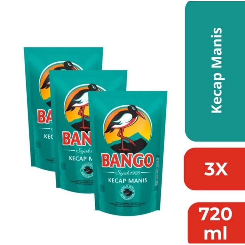 

BANGO Kecap Manis Kemasan Pouch 520 ml / 720 g x 3pcs