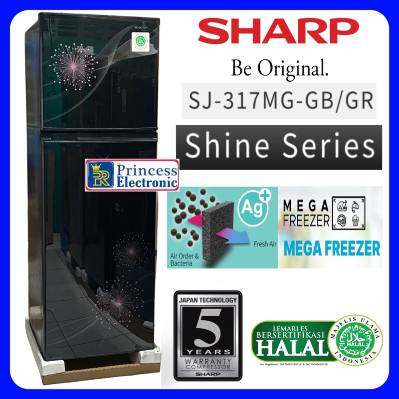 Sharp kulkas 2 pintu SJ 317 MG Model terbaru