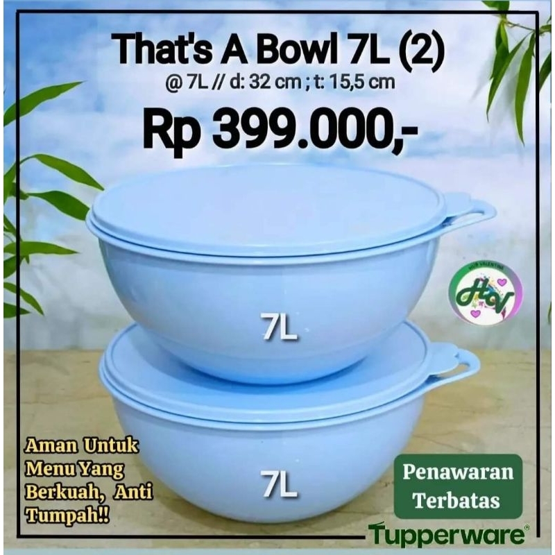 Tupp That's a Bowl 7L Bowl Besar Wadah Penyimpanan Adonan dan Es Buah