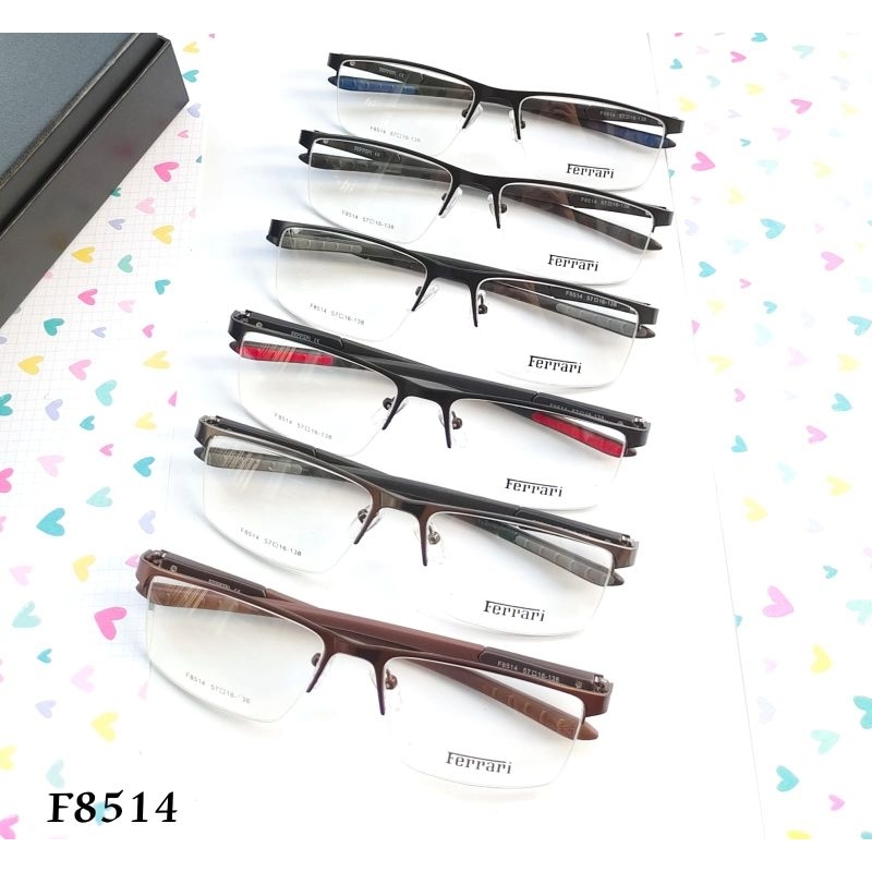 Frame Kacamata Minus Sporty Half/Semi Rimless Ferrari 8514