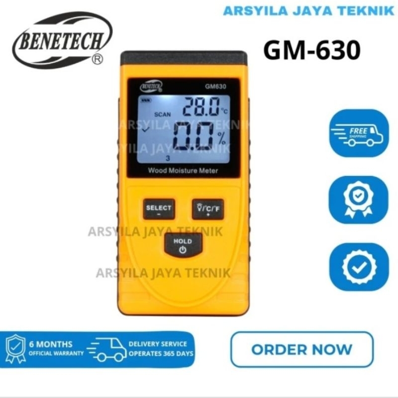 Benetech GM630 Wood Moisture Meter Kadar Air Kayu Induction MC Tester