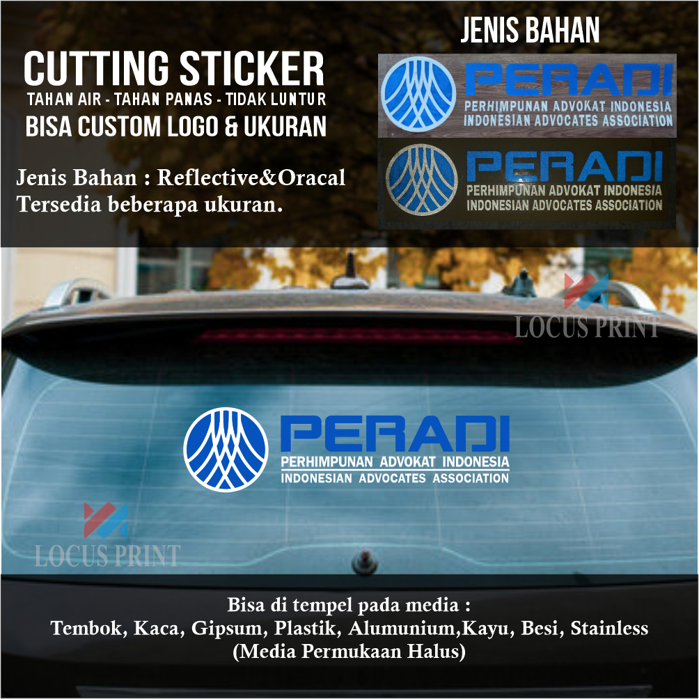 Cutting Sticker Stiker PERADI Otto Hasibuan Perhimpunan Advokat Indonesia Lawyer Pengacara Hukum