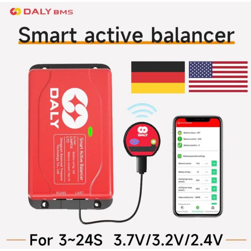Daly Active Balancer Baterai Li-ion  Lifepo4 equalizer 1A 4S 8S 16S + Bluetooth