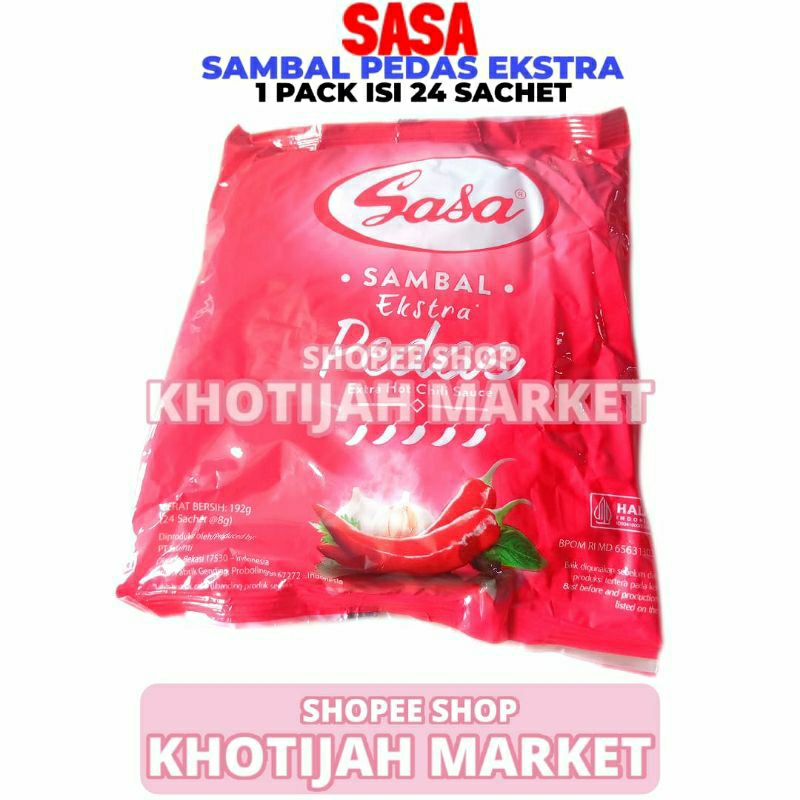 

Saus Sambal Ekstra Pedas 1 Pack Isi 24 Sachet 8 Gram