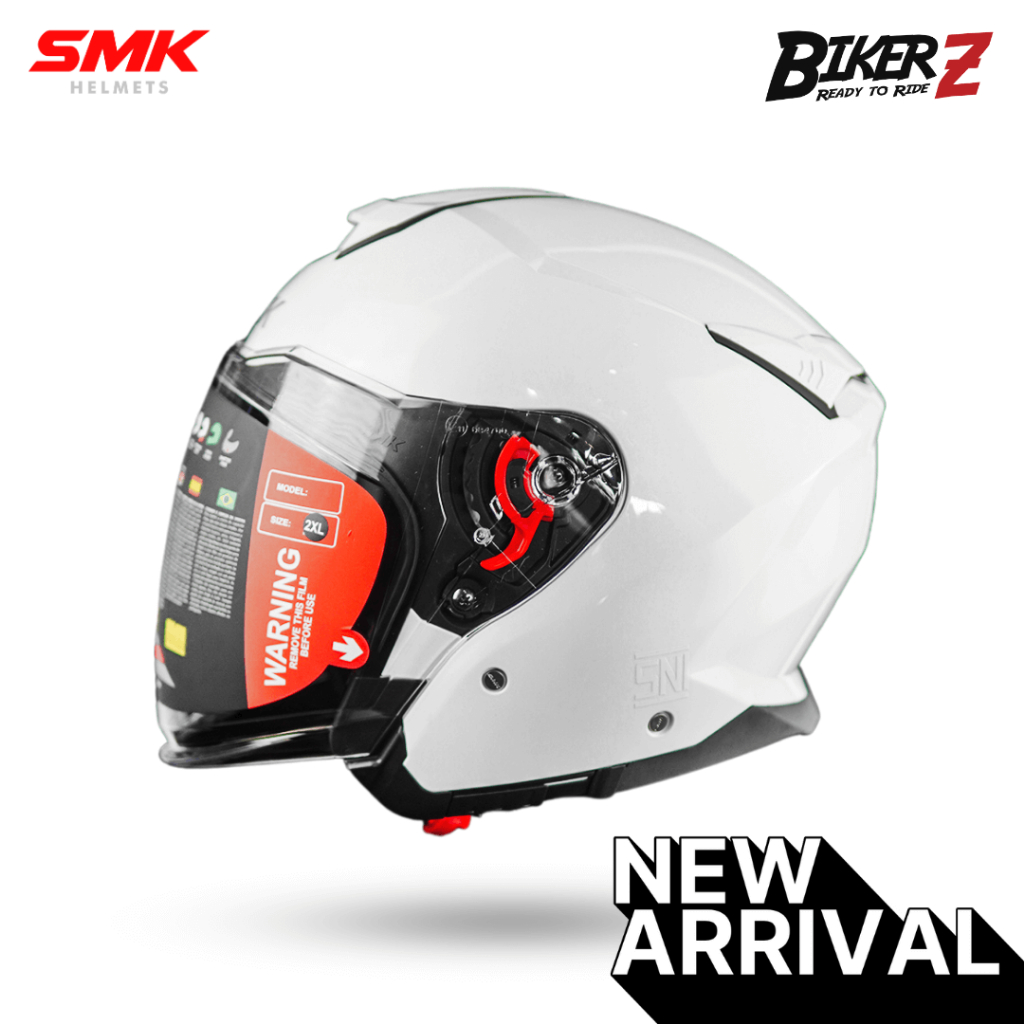 SMK Helmet Half Face GTJ Solid White (GL100)