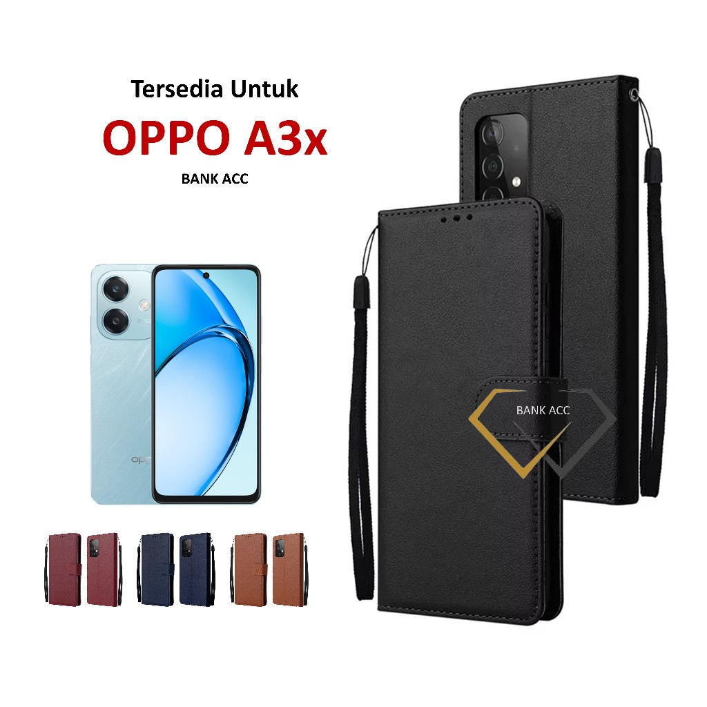 Case OPPO A3x Pelindung HP Kulit Premium - Casing OPPO A3x Leather Premium Protection