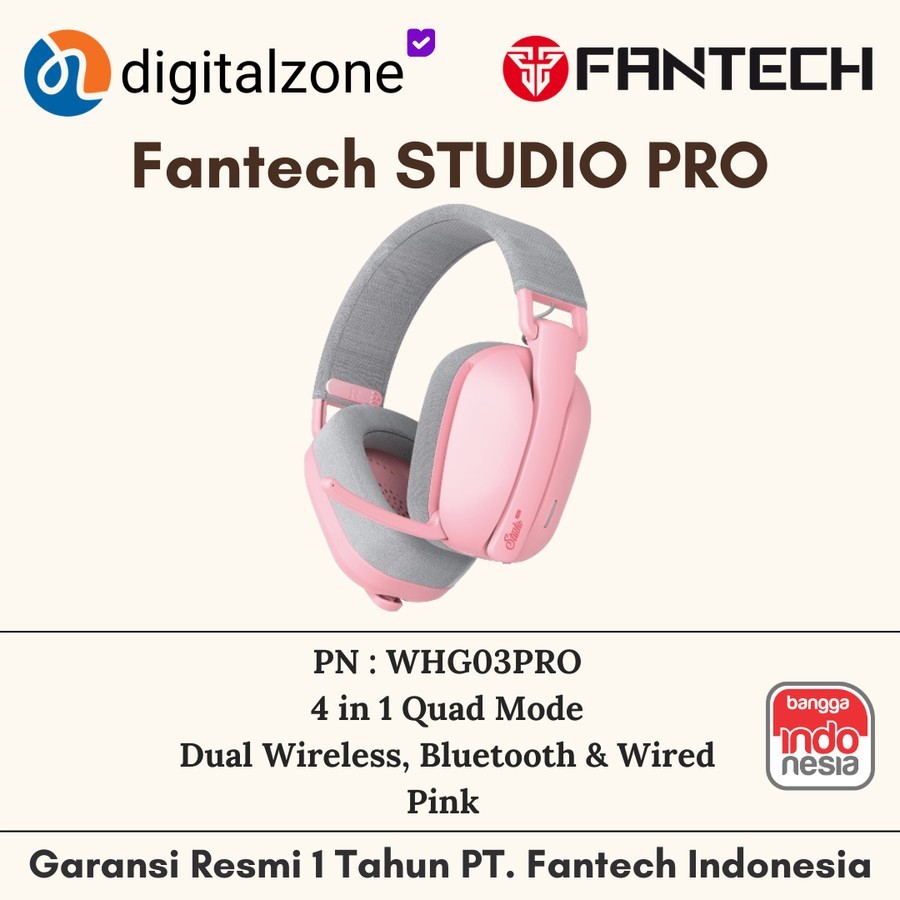 Fantech STUDIO PRO WHG03PRO Headset Gaming - Merah Muda