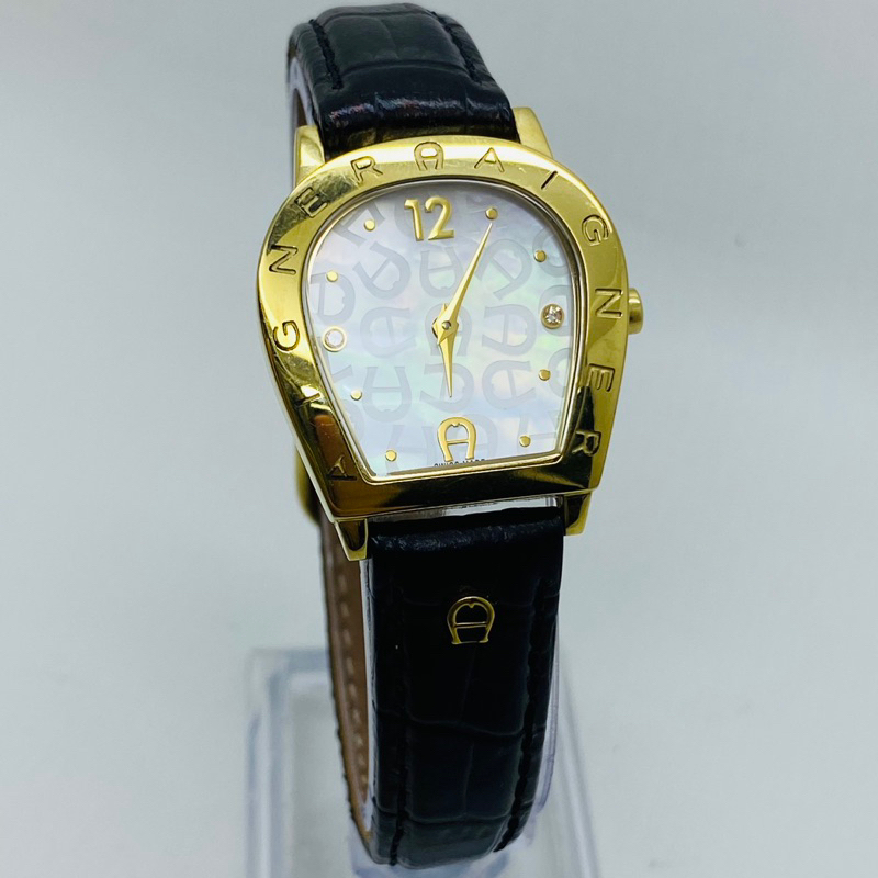 Aigner A32200 Amalfie Swiss Made Ladies White Dial Gold Plated Limited Edition