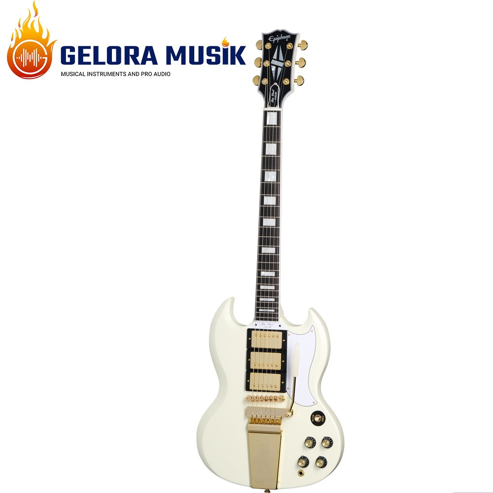 Gitar Elektrik Epiphone 1963 les Paul SG Custom with Maestro Vibrola  (Incl. Hardcase) Classic White