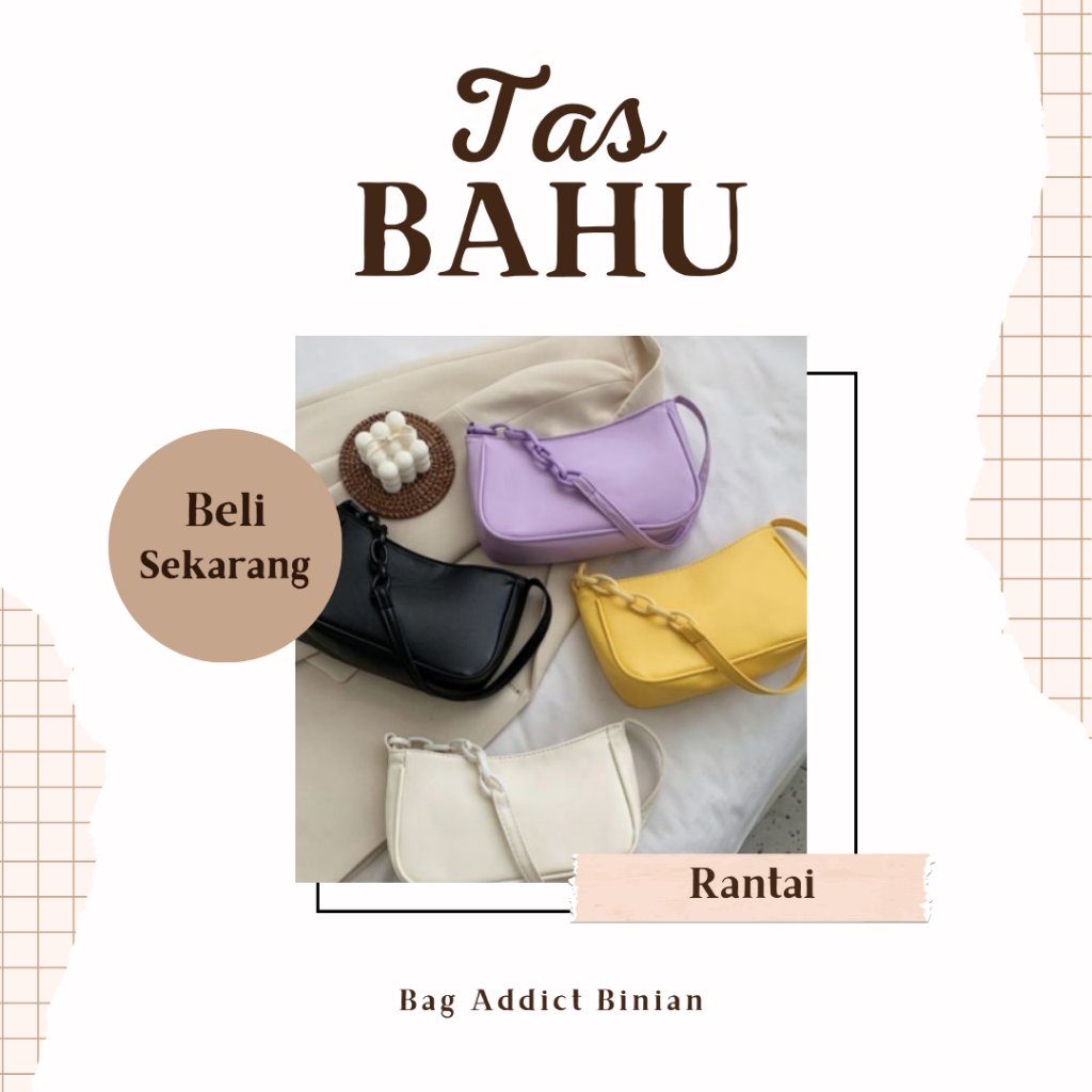 Tas Bahu Shoulder Wanita Murah Tali Rantai untuk Kondangan Jalan dan OOTD