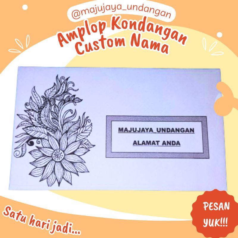 

Amplop Kondangan Custom Nama | Murah | Ukuran 15x9 cm | 1 pack isi 50 pcs