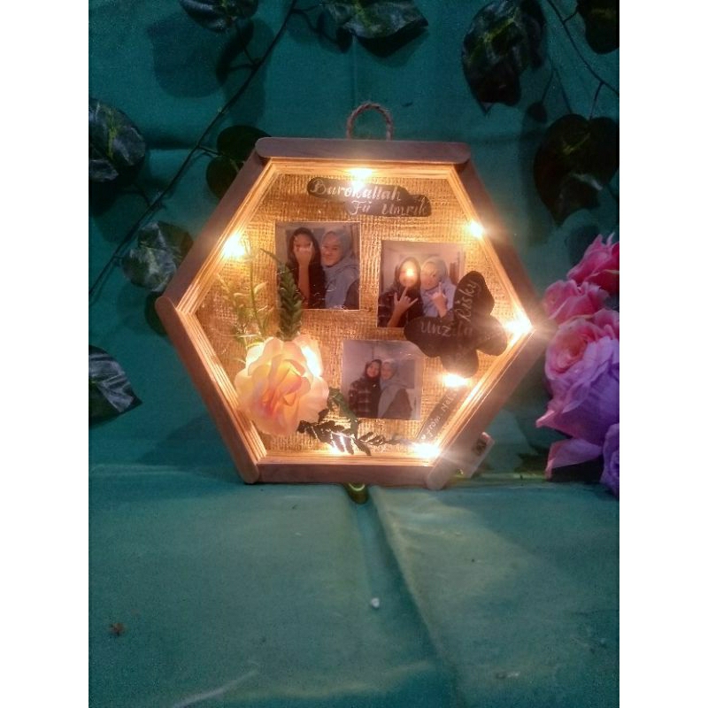 frame led, bingkai foto stik, kado, hiasan dinding