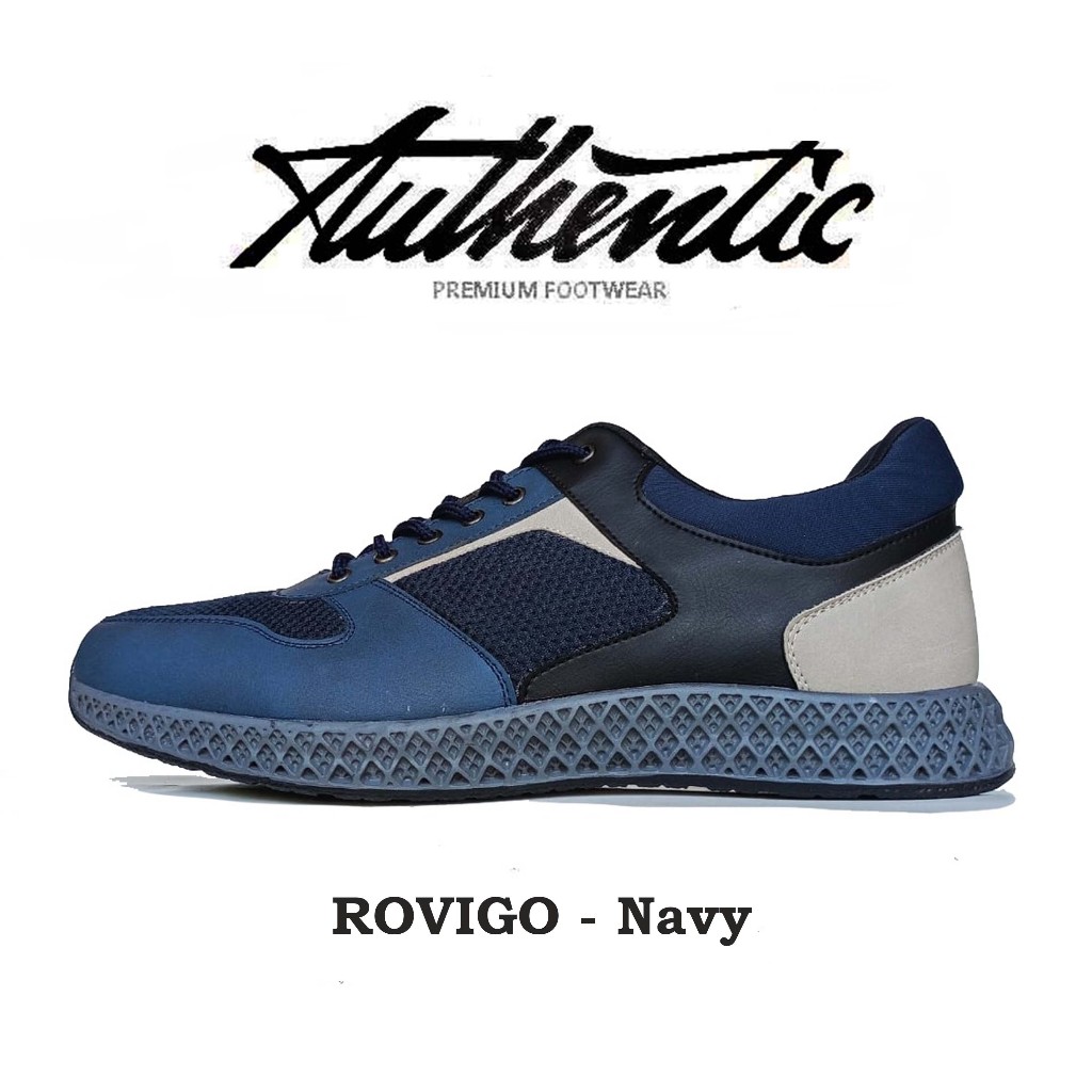 Sepatu Sneakers Pria Authentic Rovigo Navys Ukuran Besar