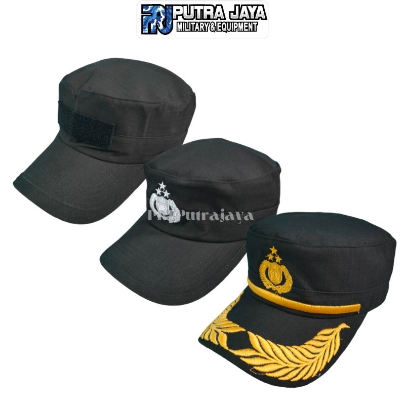 TOPI KOMANDO POLISI BINTARA HITAM TOPI KOMANDO PAMEN POLRI